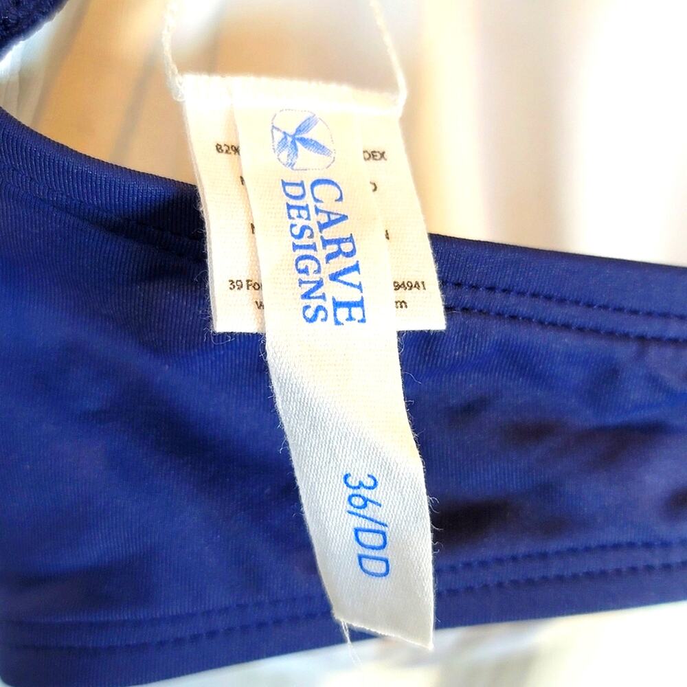 Carve Designs Bikini 2‎ Piece Swimsuit Underwire XL 36DD D XL Navy Pink Chevron - Picture 15 of 16